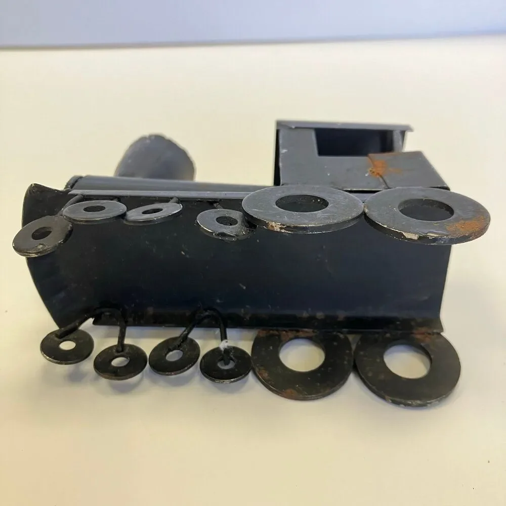 Vintage Metal Engine Train Black Decor NapcoWare Hong Kong Toy Locomotive Black